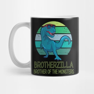 Brotherzilla Brother Of The Monsters Happy Father Day Dinosaur T-rex Saurus Lover Brother Vintage Mug